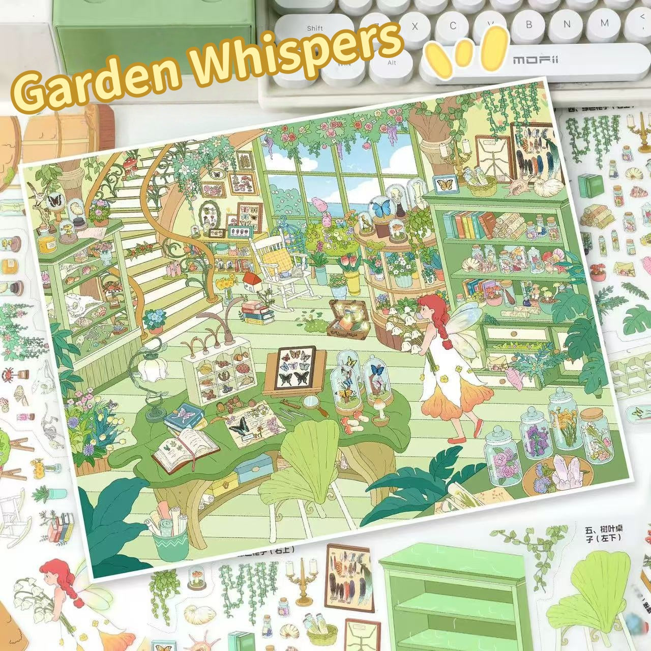Fortune Witch|Garden Whispers-DIY 3D Miniature Scene Sticker