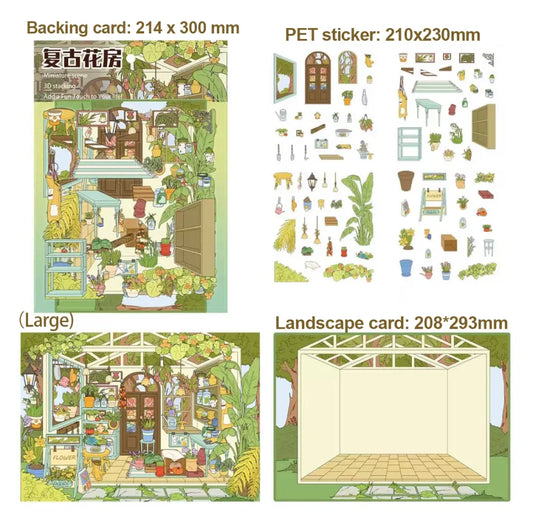 Green House-DIY 3D Miniature Scene Sticker