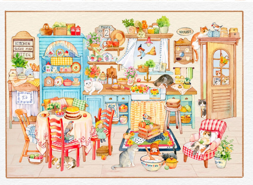DIY 3D Miniature Scene Sticker-Warm Kitchen