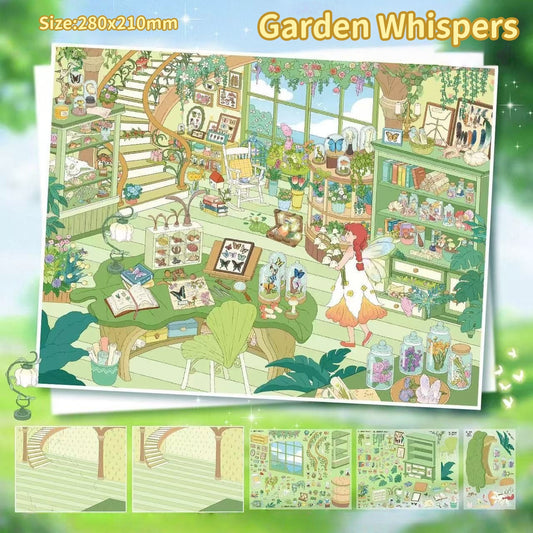 Fortune Witch|Garden Whispers-DIY 3D Miniature Scene Sticker