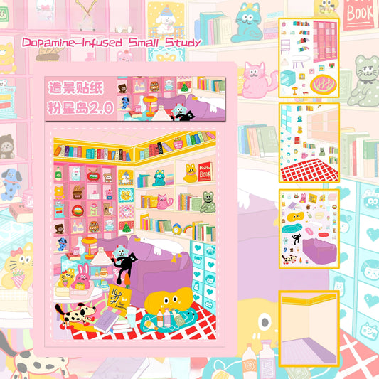 Little Pink House-3D Miniature Scenes Sticker