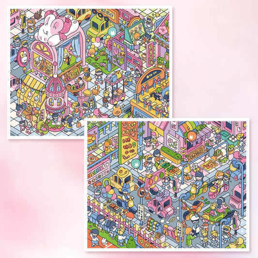 After School Milky Town--DIY 3D Miniature Scene Sticker