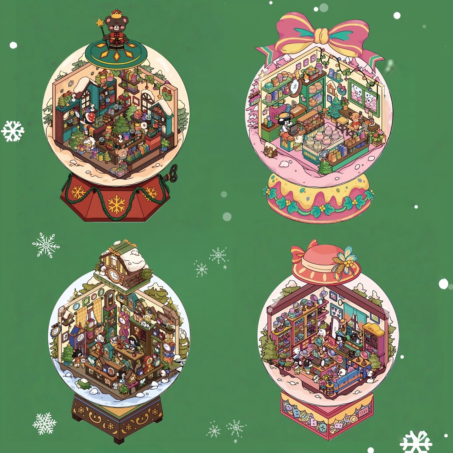 Winter Serene Crystal Poem- DIY 3D Miniature Scenes Sticker