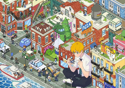 Town Street View-DIY 3D Miniature Scene Sticker