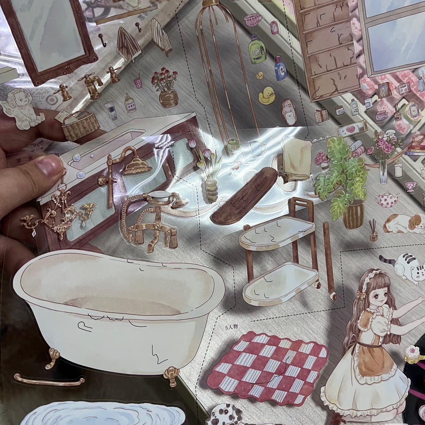 Herb Bathroom-DIY 3D Miniature Scene Sticker