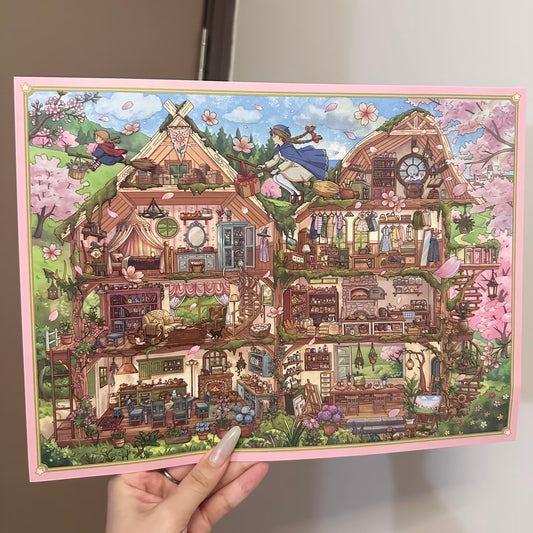 Kiki's Delivery Service-DIY 3D Miniature Scene Sticker