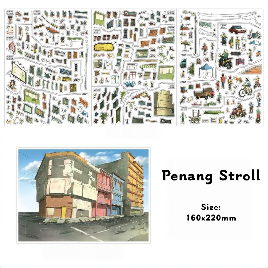 Penang Stroll-DIY 3D Miniature Sticker Scene