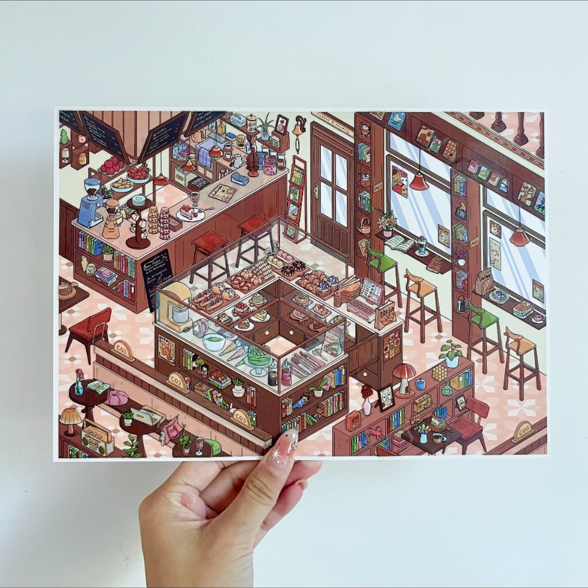 Cafe&Supermarket-DIY 3D Scene Sticker-Miniature Scenes