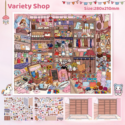 Snack shop|Variety Shop-DIY 3D Miniature Scene Sticker