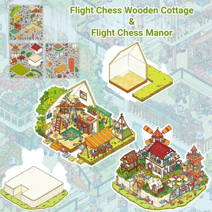 Flight Chess Manor-2 in one-3D DIY Miniature Scene Sticker