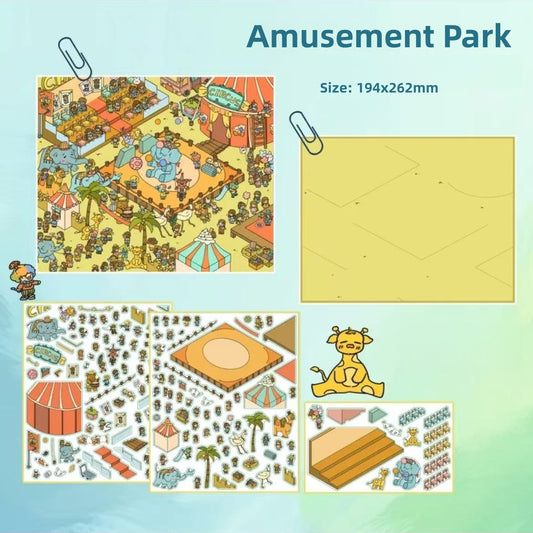 Amusement Park|Cozy Book Nest-DIY 3D Miniature Scenes Stickers