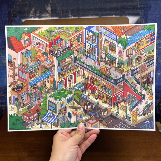Cat City--DIY 3D Miniature Scene Sticker