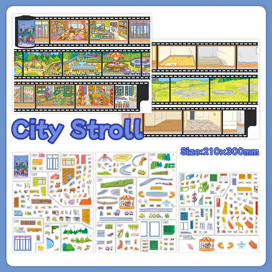 Puzzle Life|City Stroll-DIY 3D Miniature Scene Sticker