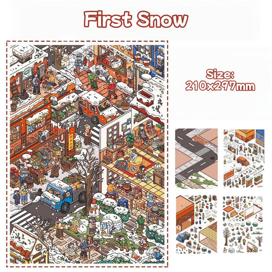 First Snow|Green Bubble Community-DIY 3D Miniature Scene Sticker