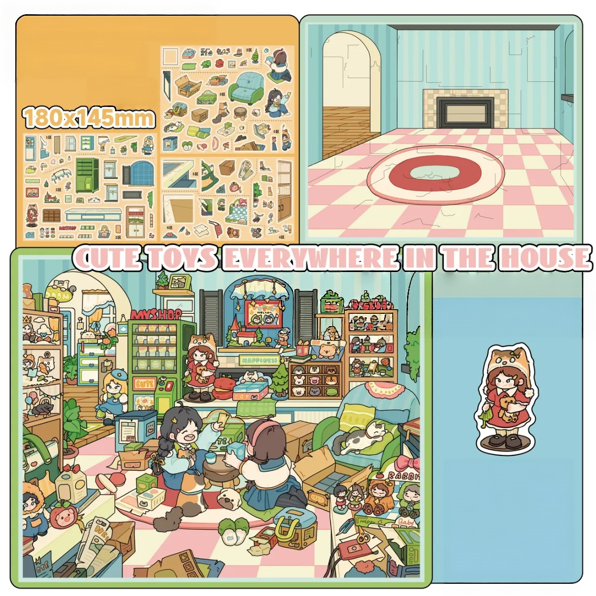 Girls Gathering-DIY 3D Miniature Sticker Scene