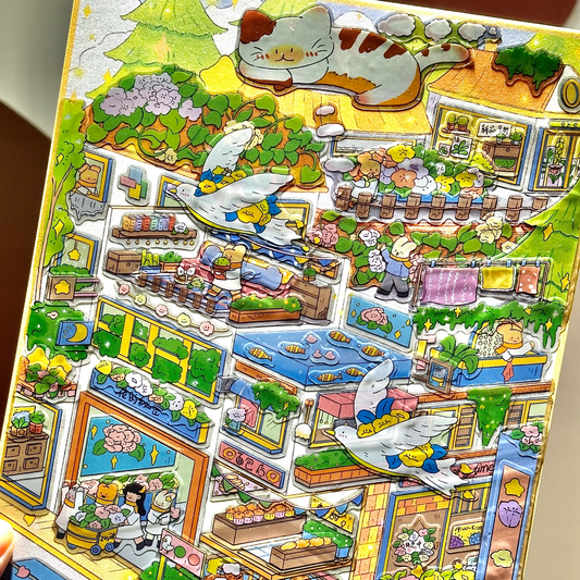 Flower City-DIY 3D Miniature Sticker Scene