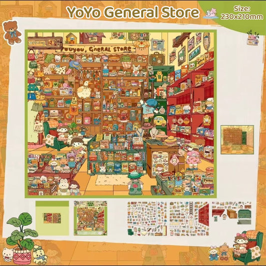 Forest Cat Studio|YoYo General Store-DIY 3D Miniature Sticker Scene