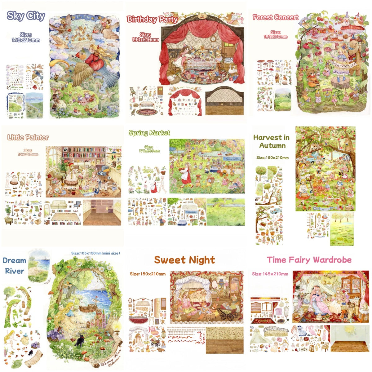 Grimm Dream River Series-3D Miniature Sticker Scene