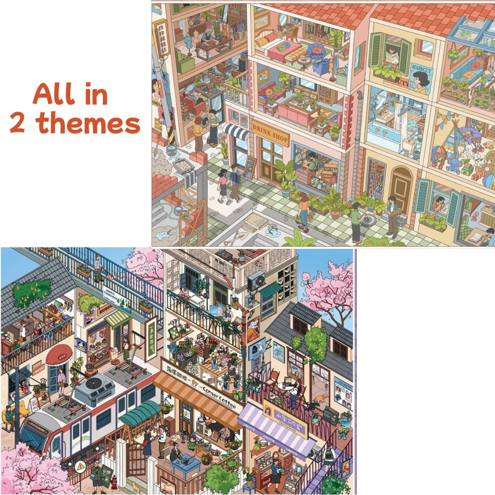 Spring Town| Summer Town-DIY 3D Miniature Scene Sticker