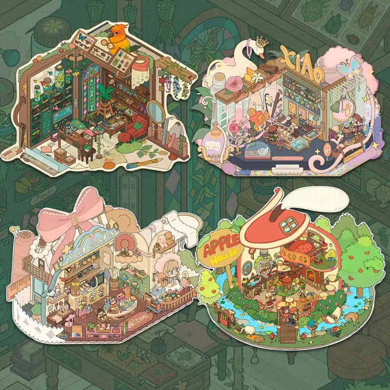 Romantic Poetry-DIY 3D Miniature Scene Sticker