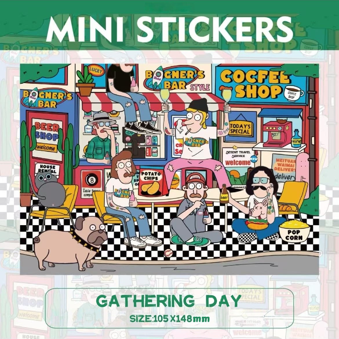 Modern Youth-3D Miniature Scene Sticker (4 PCS)