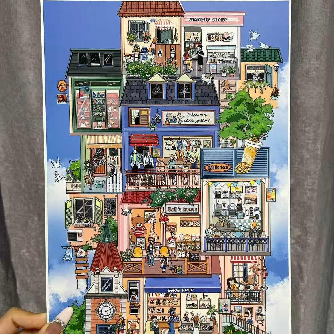 Stacked Building--DIY 3D Miniature Sticker Scene
