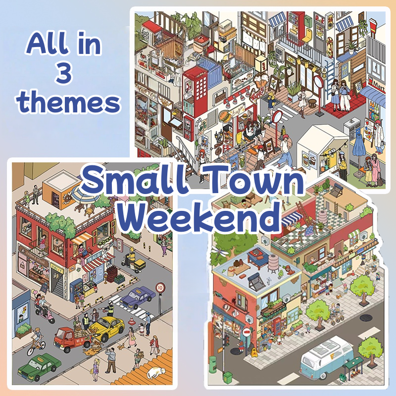 Small Town Weekend-DIY 3D Miniature Scene Sticker