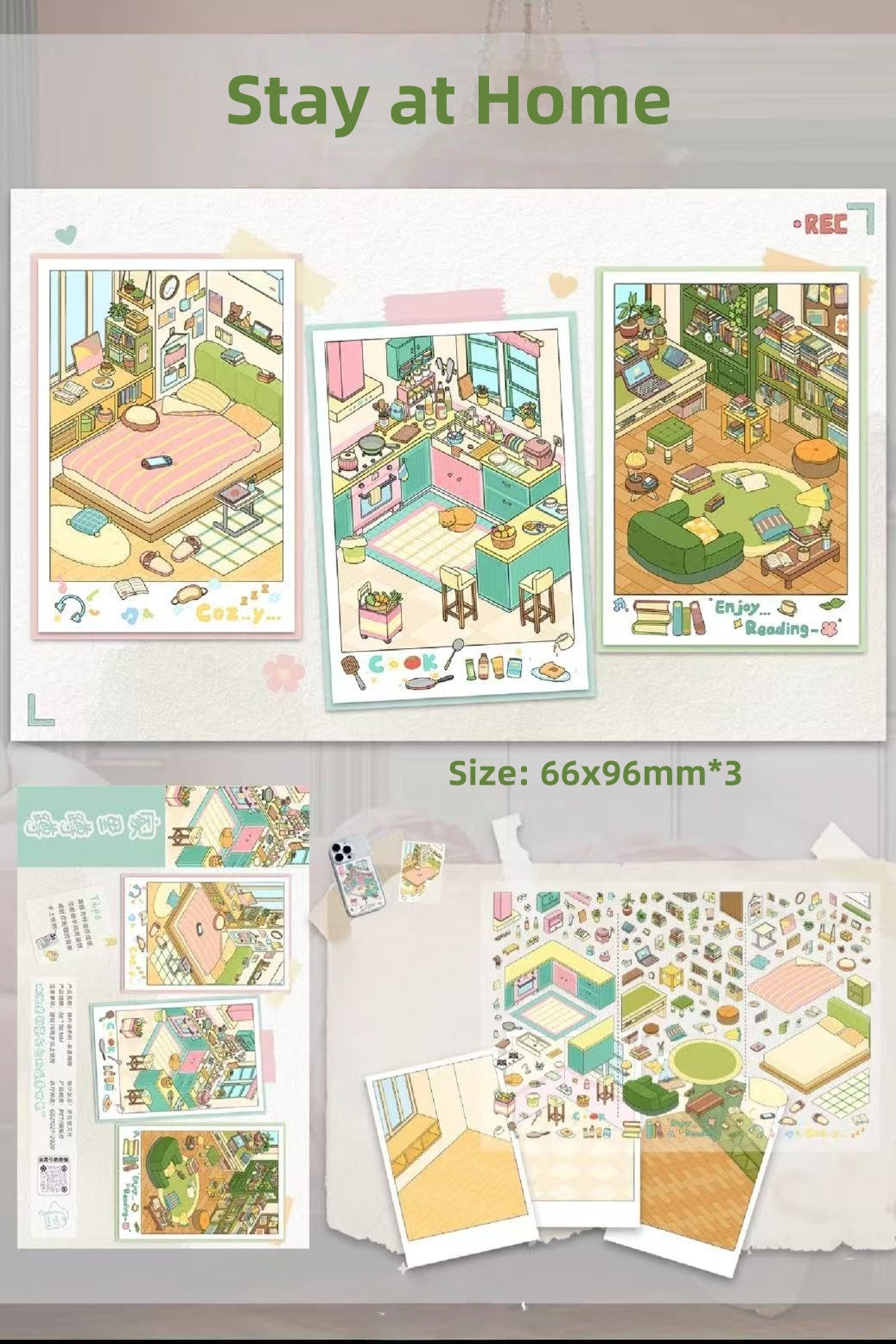 Stay at Home|Go Hiking-DIY 3D Miniature Scenes Stickers