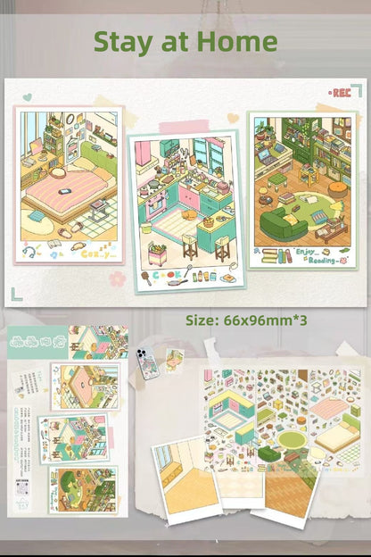 Stay at Home|Go Hiking-DIY 3D Miniature Scenes Stickers