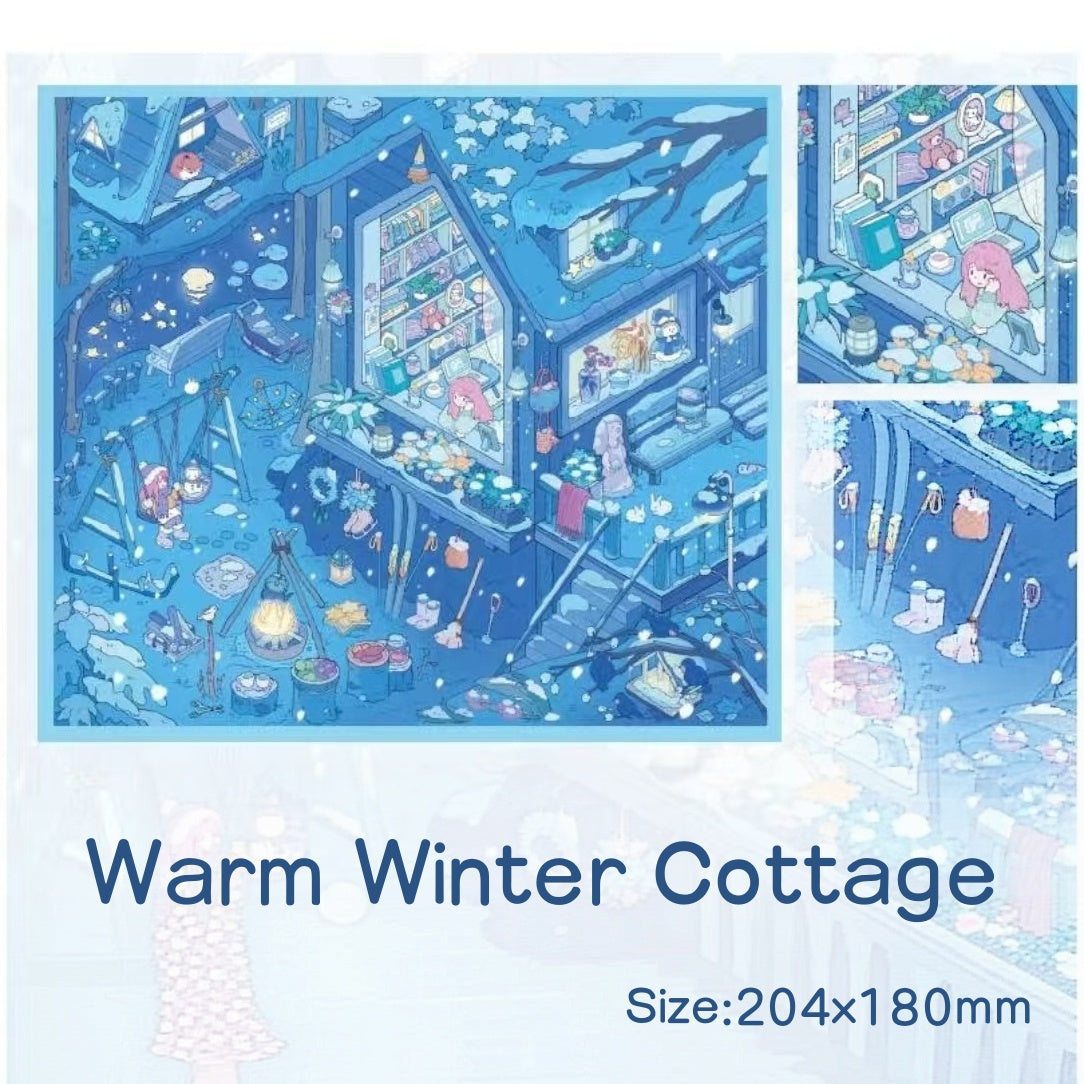 Whispering Cottages-DIY 3D Miniature Sticker Scene