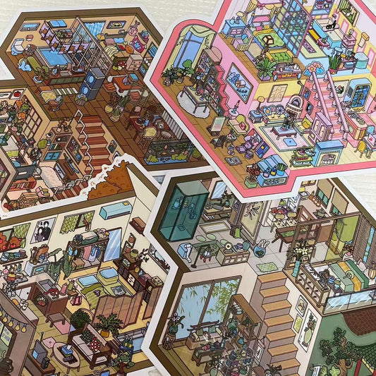 Little house-DIY 3D Miniature Sticker Scene
