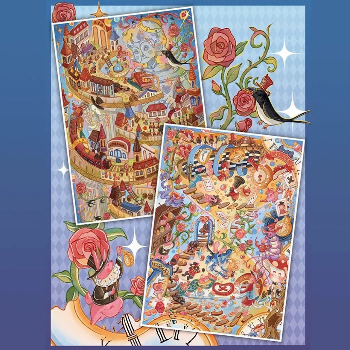 Plunge into the Looking Realm|To the Wish Realm--DIY 3D Miniature Sticker Scene