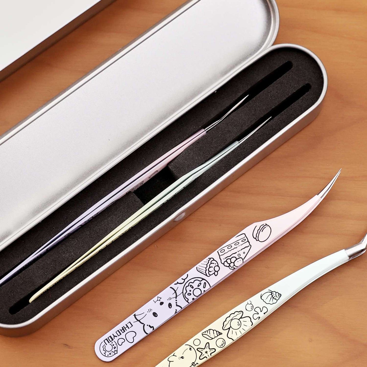 Cute Purple Mint Animal Professional Sticker Tweezers