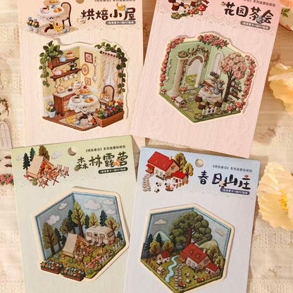 Gorgeous Spring time-DIY 3D Miniature Scene Sticker