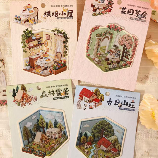 Embroidery Series-DIY 3D Miniature Sticker Scene