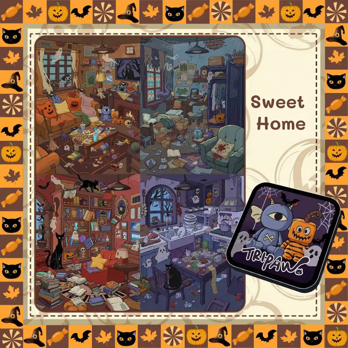 Halloween Sweet Home-DIY 3D Miniature Sticker Scene