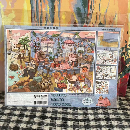 Furry Vacations-DIY 3D Miniature Scene Sticker
