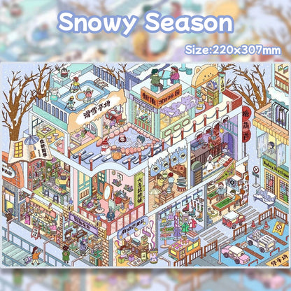 Snowy Season-DIY 3D Miniature Scene Sticker