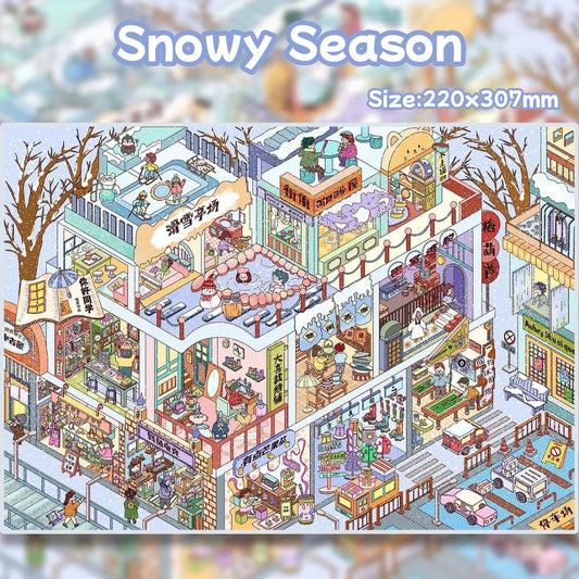 Snowy Season-DIY 3D Miniature Scene Sticker