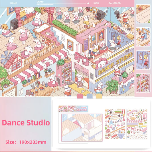Beach Music Festival|Dance Studio-DIY 3D Miniature Scenes Sticker