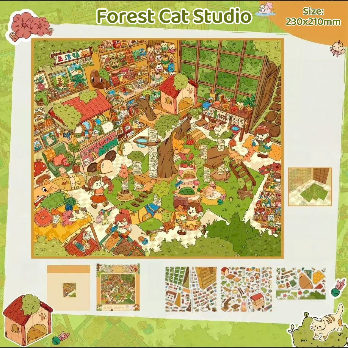 Forest Cat Studio|YoYo General Store-DIY 3D Miniature Sticker Scene