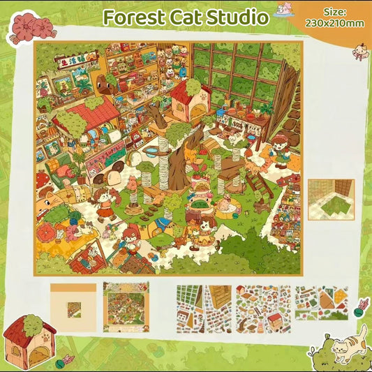 Forest Cat Studio|YoYo General Store-DIY 3D Miniature Sticker Scene