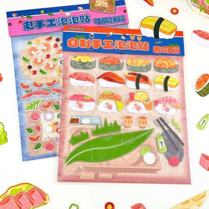 DIY Food Puffy Stickers Set