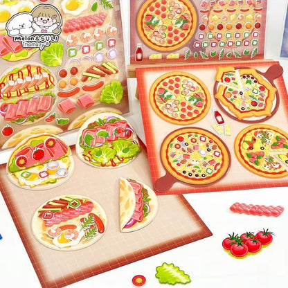 DIY Food Puffy Stickers Set