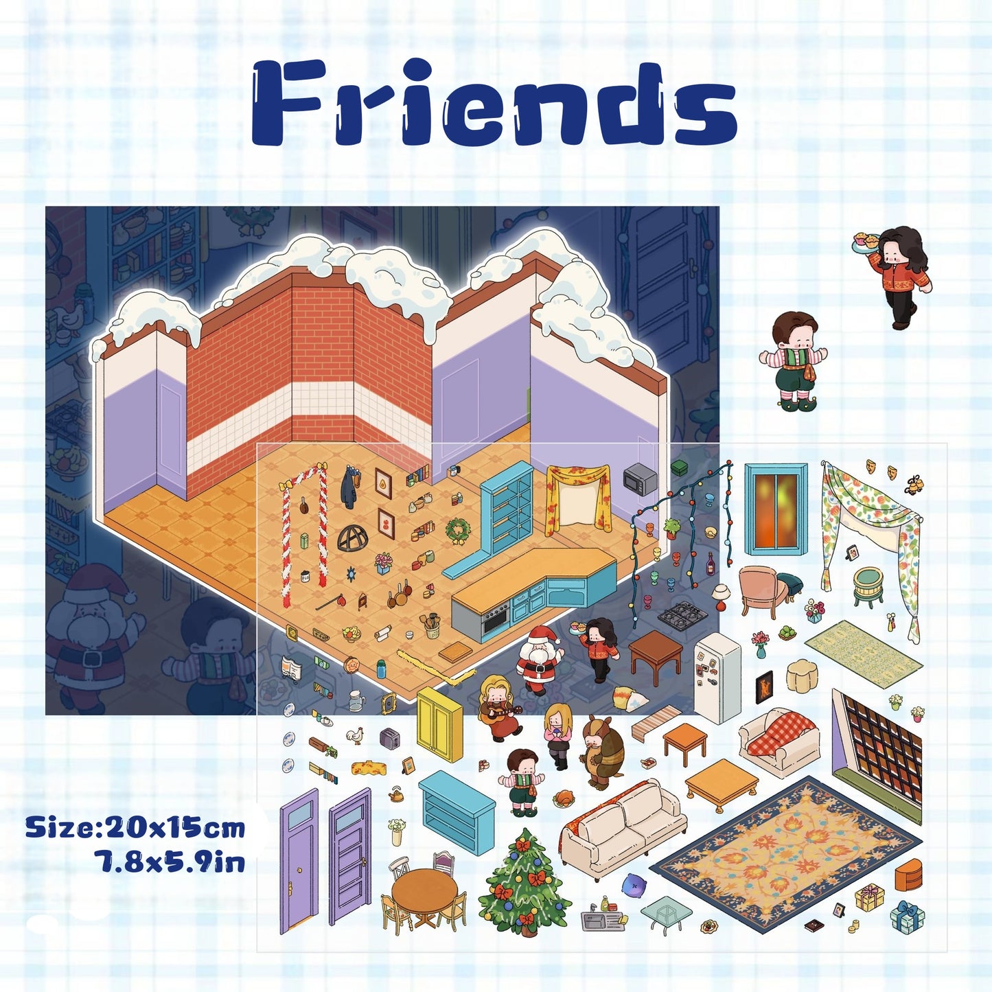 Friends of Apartment|The Big Band Theory-Pegatinas de escena 3D DIY