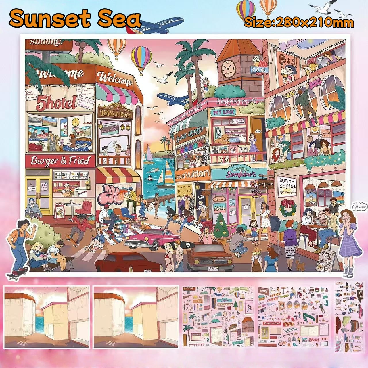 Sunset Sea|Stone Lane-DIY 3D Miniature Scene Sticker