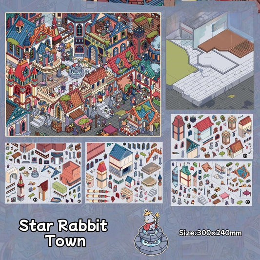 Star Rabbit Town--DIY 3D Miniature Scene Sticker