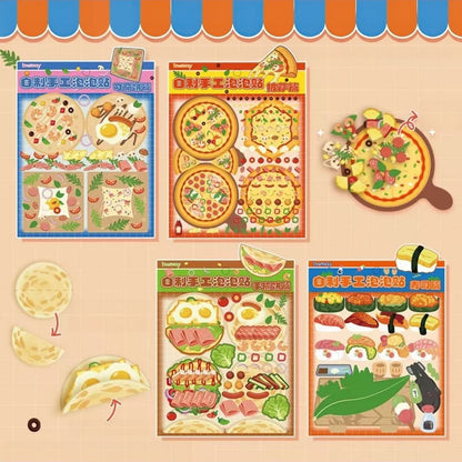 DIY Food Puffy Stickers Set