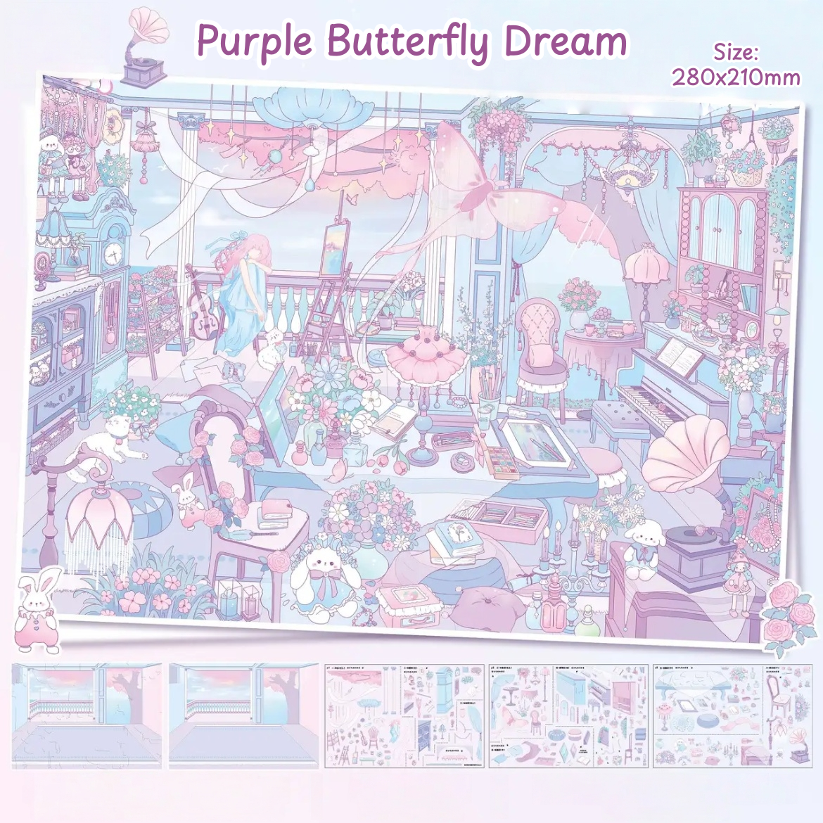 Dreamy Chamber Dreams-DIY 3D Miniature Sticker Scene