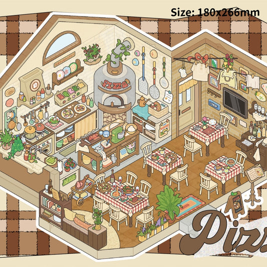 Italy Travel Diary-DIY 3D Miniature Scene Sticker